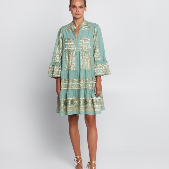 Greek Archaic Kori Ruffle Long Sleeve Dress - Picture 6 of 7